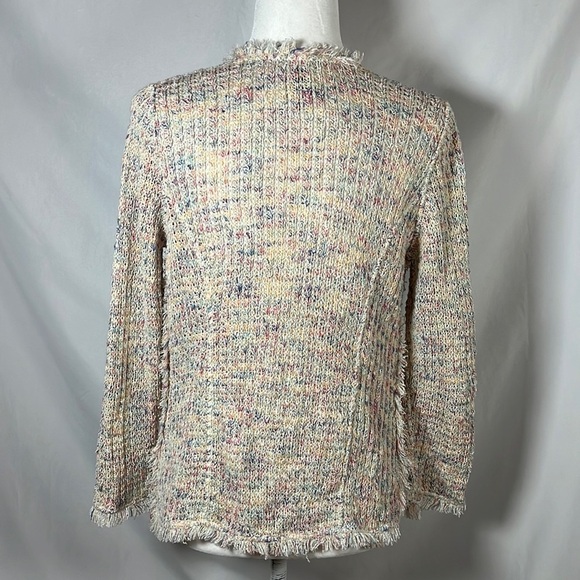 Nic+Zoe Pastel Fringe Linen Blend Cardigan Cover-up Womens Size XS - Picture 7 of 11